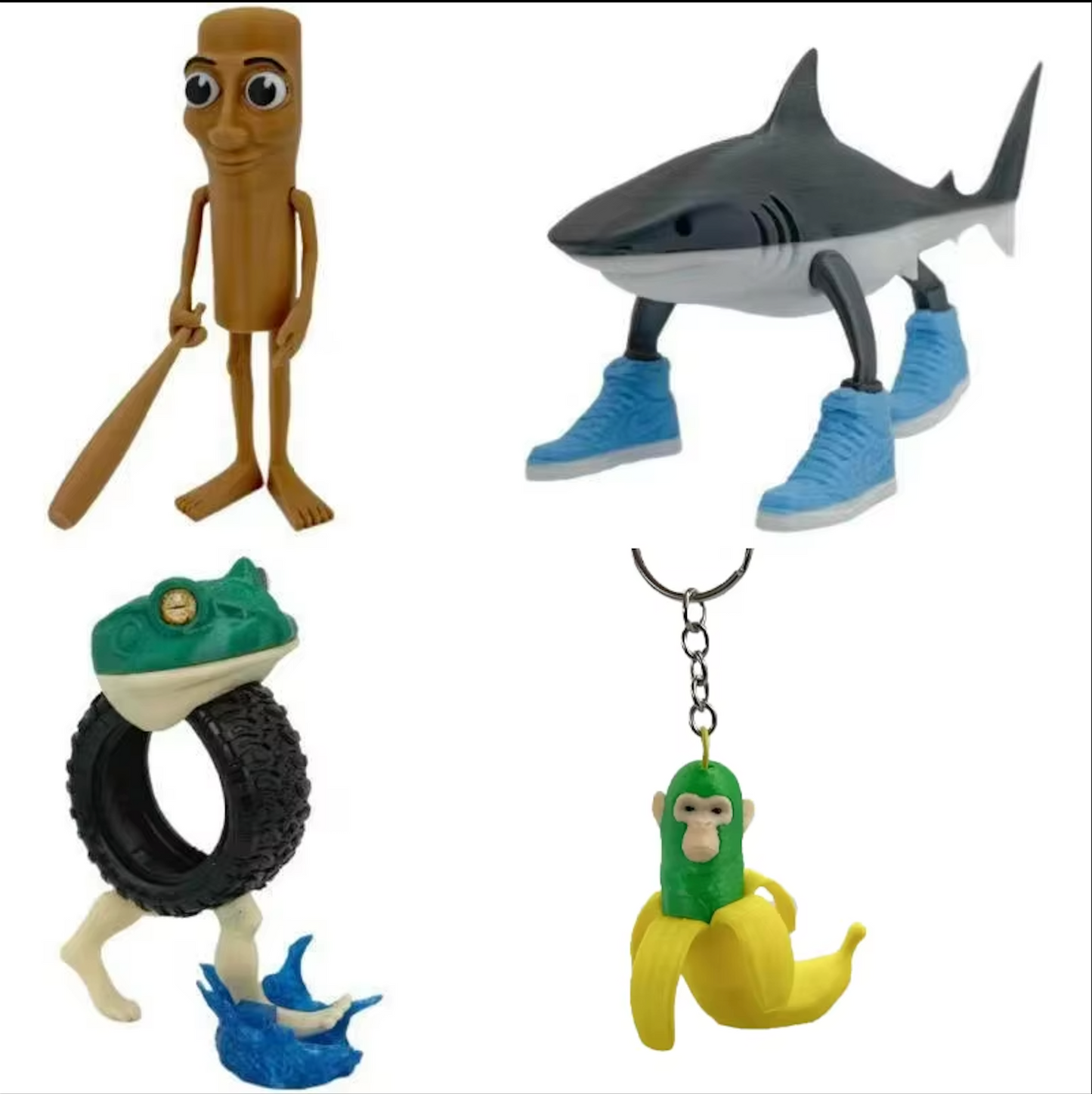 Italian Brainrot Meme Figurines- Tung Tung Sahur, Chimpanzini Bananini & More